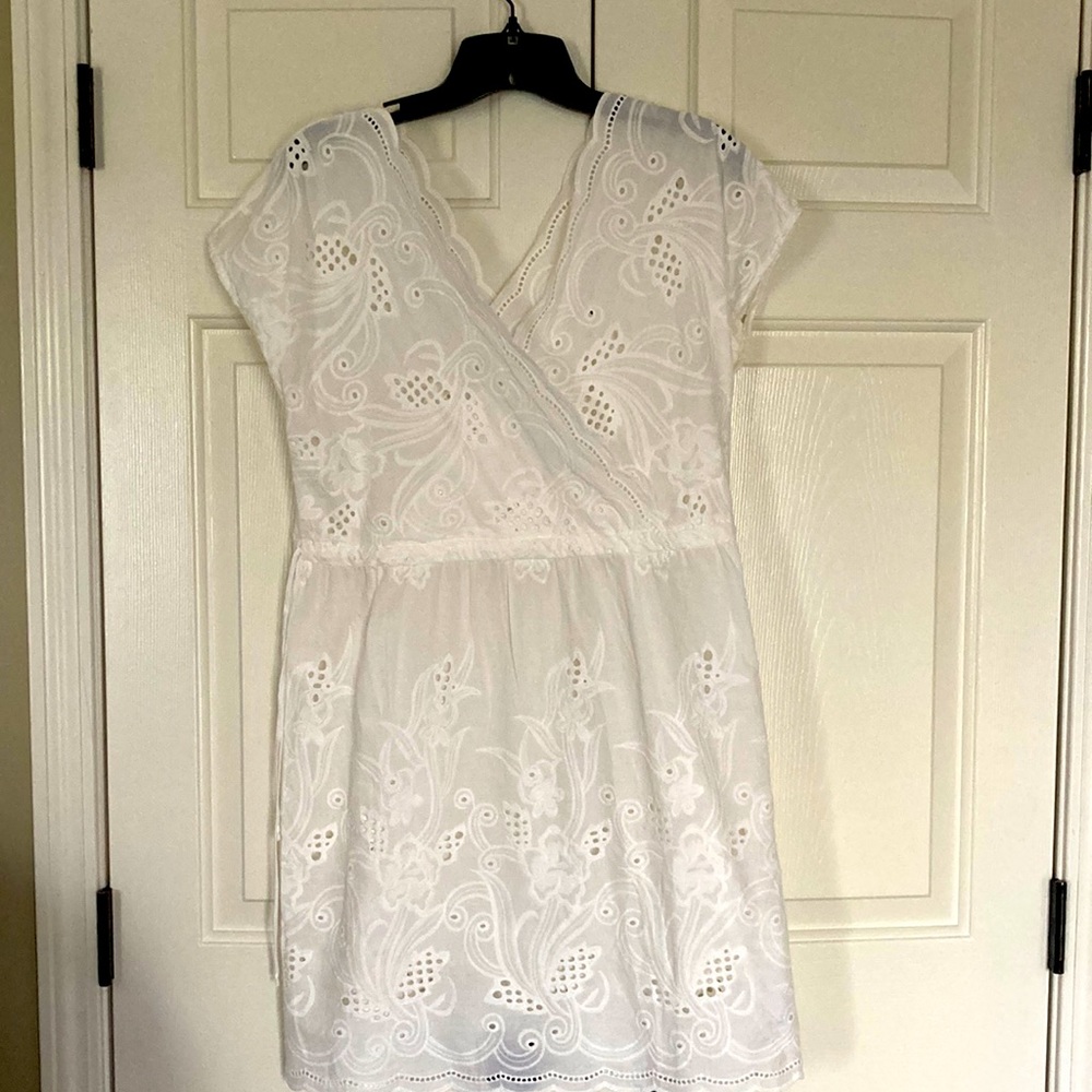 CAbi #5615 White Eyelet Swim Summer Cover Up